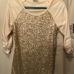 Tops - Sequin baseball tee Tops - Sequin baseball tee